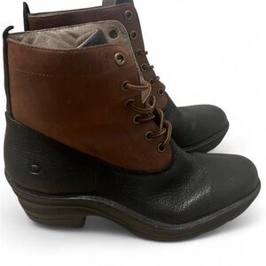 Bionica Black and Brown Lace Up leather boots